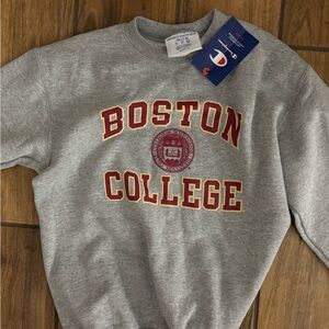 Champion Gray Boston College Crewneck Sweater